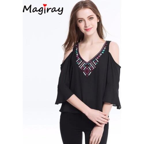 Magiray Women's Shirts With Embroidery