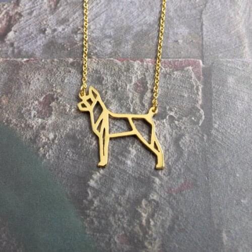 Miniature Pinscher Dog Necklace Origami Breed Pet Jewelry Dog Memorial Family Pet Pet memorialize Dog lover