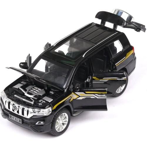 1:32 High Simulation Toyota Prado Alloy Pull Back Sound and Light Car Model Decoration for children gifts