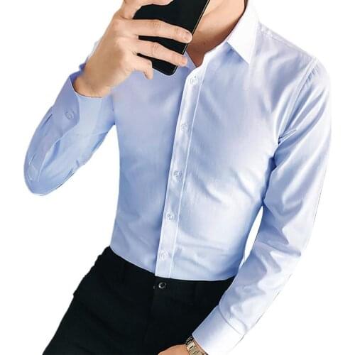 Men Suit Set Fashion Lapel Formal Summer Stand Collar Long Sleeve Buttons Shirt Dating Smart Business Formal Shirt