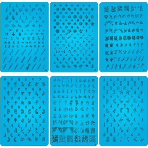 NEW A-T Series 10pcs/LOT XL Medium Size Stamp Stamping Image Konad Plate Print Nail Art Large BIG Template DIY for nail plate