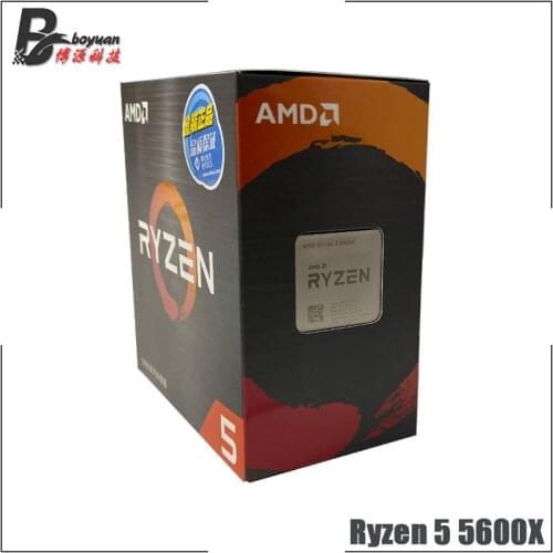 AMD Ryzen 5 5600X R5 5600X 3.7 GHz Six-Core Twelve-Thread CPU Processor 7NM 65W L3=32M 100-000000065 Socket AM4 New and with fan