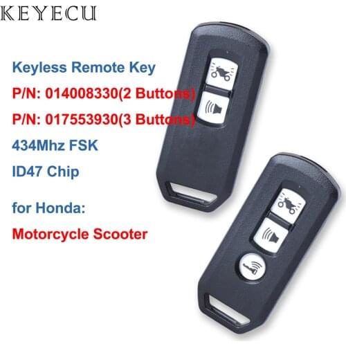 Keyecu Keyless Remote Key Fob 434MHz for Honda K35V3 ADV SH 150 Forza 300 125 PCX150 2018 Motorcycle Scooter 014008330 017553930