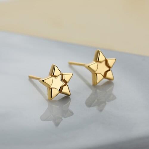 Tiny Five Point Stars Stud Earrings For Women Girls Gold Silver Color Earrings 2021 Trend Piercing Jewelry Couple Gift brincos