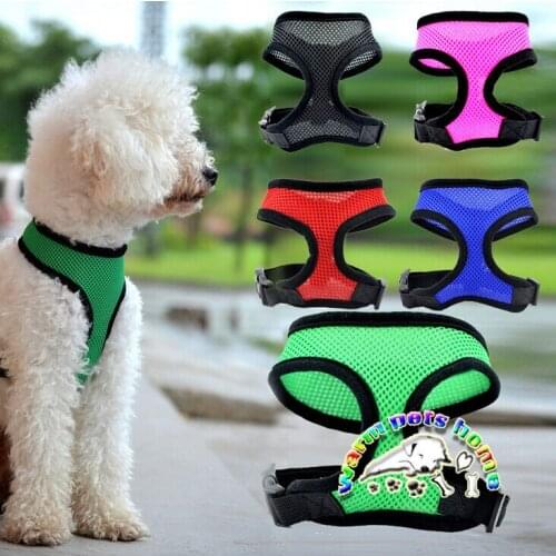 12PC Adjustable Soft Breathable Dog Harness Nylon Mesh Vest Harness for Dogs Puppy Collar Cat Pet Dog Chest Strap Leash