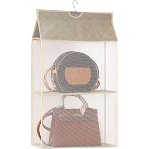 Foldable Hanging Bag Folding Shelf Bag Purse Handbag Organizer Door Sundry Pocket Hanger Storage Closet Hanger