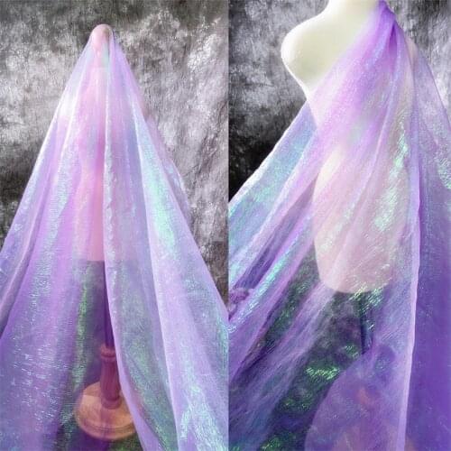 Folded Skin Texture Laser Illusion Mesh Lace Fabric Designer Fabric Diy Dress Show Cloth Material V2998