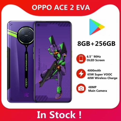 Original OPOO Ace 2 eva Smart Phone 65W SuperVOOC 5G 6.55'' 90Hz OLED Snapdragon 865 40W AirVOOC Wireless Charge Phone