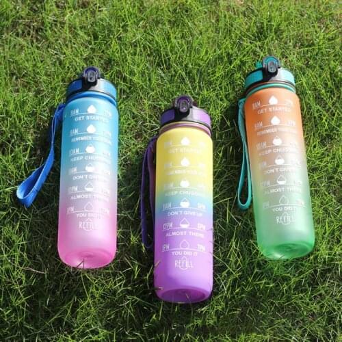 1000ML SK Tritan Sports Water Bottle With Bounce Cover Scale Straw Secure Lock Leakproof Cup For Outdoor Fitness BPA Toxin Free