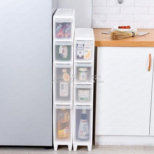 30%Kitchen bathroom drawers quilted storage cabinets toilet storage narrow cabinet multi-layer combination plastic cabinet