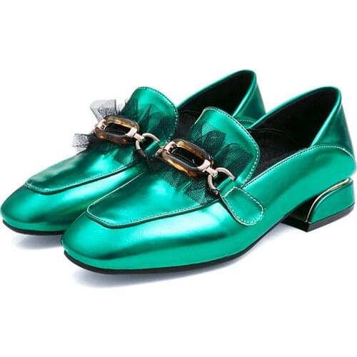 Spring Summer Niche Retro Chic One-step Comfortable Thick Heel Womens Singles Shoes Fashion Square Toe All-Match Fall Loafers