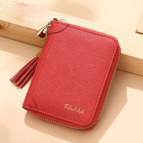 Women Genuine Leather Small Wallet Large Capacity Card Holder Lady Money Bag Female Zipper Coin Case Gift for Girl