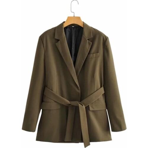 BBWM 2021 Autumn New Women Blazer Coat Casual Jacket Fashion Gentle Sashes Slim Waist Noble Elegant Female Office Lady