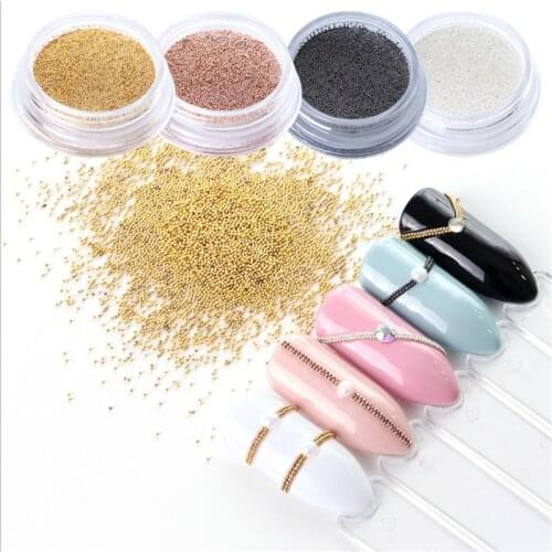 0.4mm 3D Micro Steel Beads Mixed Color Nail Art Decorations Mini Small Caviar DIY Charms Stud Manicure Accessory Nail Tool