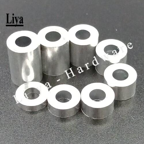 10-20pcs/lot M3 M4 M5 M6 Aluminum washer round hollow no thread standoff spacer thickness 2/3/4/5/6/8/10/12mm