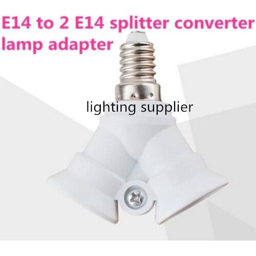 2pcs E14 to 2 E14 lamp holder splitter converter lamp bulb base socket adapter, E27 to 2 E27 available in our store for choice