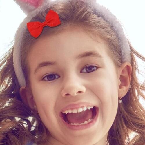 20pcs Lovely Bowknot Hair Clip Baby Kids Girl Hairpins Pure Color Barrettes Headwear Hair Accessories for Women Girls