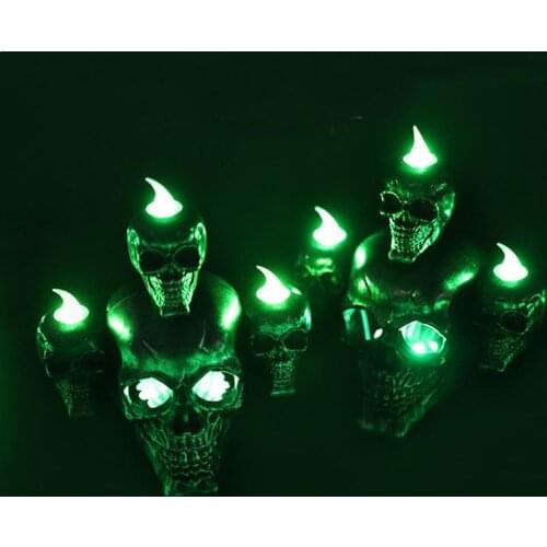 2021 Halloween Smoke Horror Skull Head Lamp Pumpkin Lamp LED Electronic Candle Light Haunted House Decoration Props Wholesale