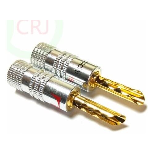 50pcs 24K Gold Speaker Wire 4mm Nakamichi Banana Plugs