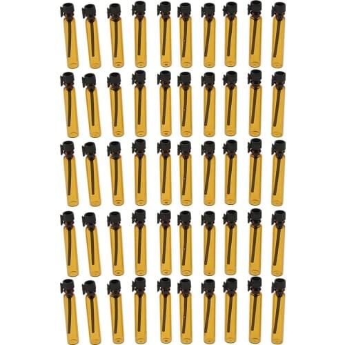 50x 2ML AMBER GLASS PERFUME SCENT ESSENTIAL OILS AROMATHERAPY BOTTLES VIALS