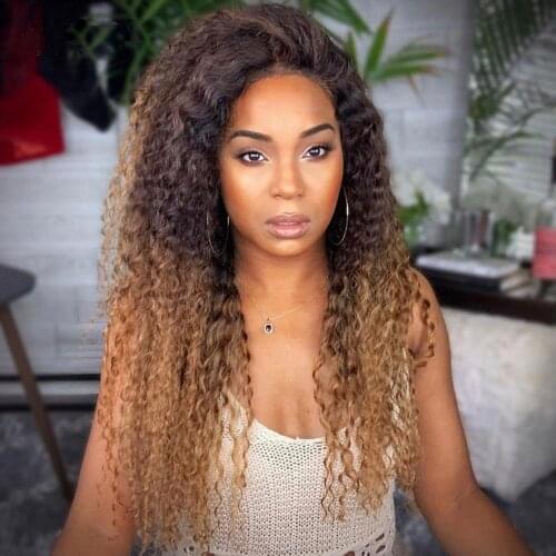 Alibele 1B/4/27 Curly Brazilian Remy Hair Machine Made Curly Human Hair Wig For Black Women Perruque Cheveux 150% Free Shipping
