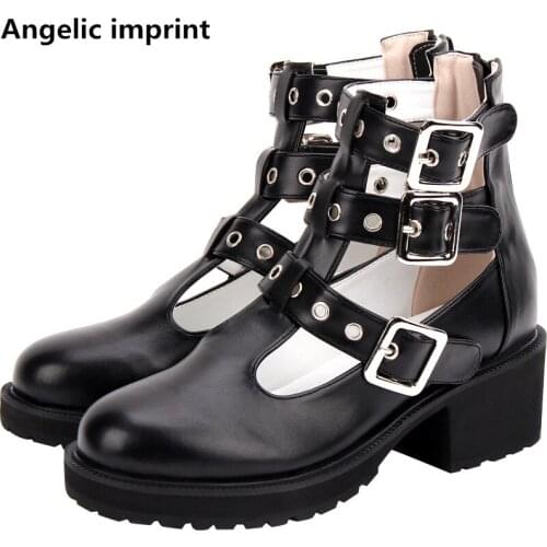 Angelic imprint woman mori girl lolita cosplay shoes lady mid heels pumps women princess student college style dress party shoes