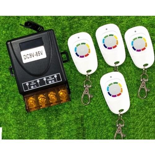 DC 9V 12V 24V 36V 48V 1CH Wireless RF Remote Control Light Switch 10A Relay Output Radio Receiver Module+one-button Transmitter