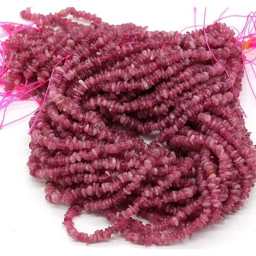 Natural Strawberry Quartzs Gravel Beads Fine Agates Stone Loose Beads for Making Jewelry Necklace Size 3x5-4x6mm Length 40cm