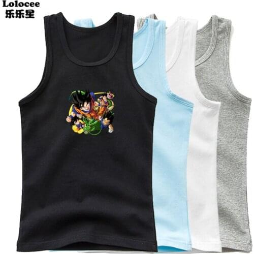 Kids Vest Tank Tops Streetwear Funny Cartoon Print 2021 Summer Harajuku Casual Sleeveless Tops Kids Clothing 3-14 years