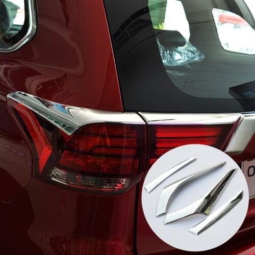For Mitsubishi Outlander 2016 2017 ABS Plastic Styling Rear Light Eyebrow Cover Trim Tail Lamp Lights Frame Accessories 4pcs