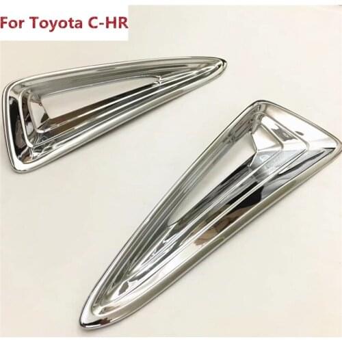 For Toyota C-HR CHR 2016 2017 ABS Chrome Exterior Front Rear Fog Light Lamp Cover Trim Car Styling