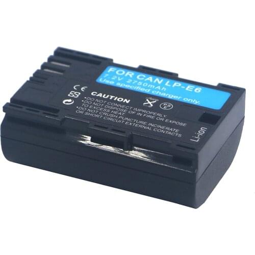 DVISI 1PCS 2650mAh LP-E6 LP E6 LP-E6N Camera Battery For Canon EOS 5DS 5D Mark II Mark III 6D 7D 60D 60Da 70D 80D DSLR EOS 5DSR