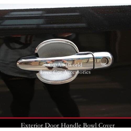 For Hyundai Tucson 2006-2014 ABS Chrome Door Handle Bowl Cover Trims Molding Frame Decoration Sticker Car-Styling Accessories