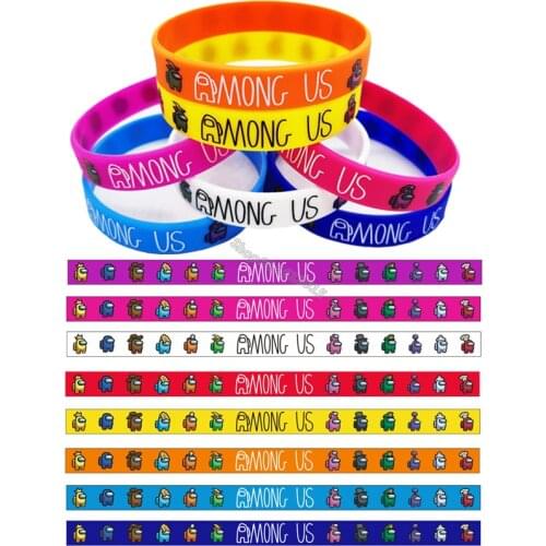 Game Amongs of Us Bracelet Colorful Silicone Wristband Child Adult Anime Printed Wrist Band Cosplay Jewelry Accessories Bangle