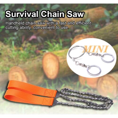 Portable Handheld Survival Chain Saw Emergency Chainsaw with Bag Outdoor Camping Hiking Hand Saws Wood Cutting Woodworking Tools