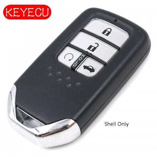 Keyecu Replacement Smart Remote Key Shell Case Fob 4 Button for Honda Civic C-RV 2013-2017