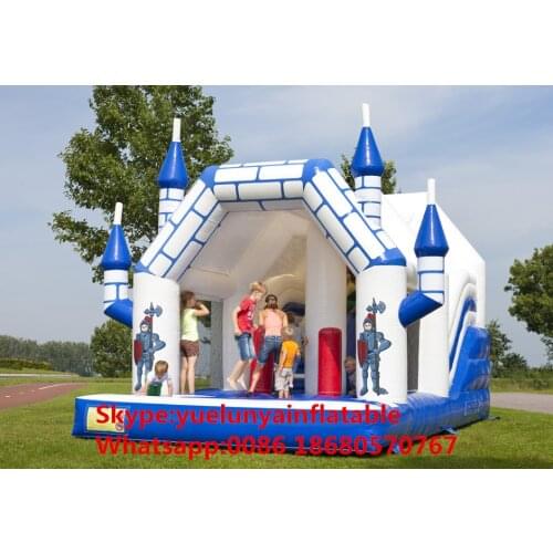 China Guangzhou) manufacturers selling inflatable slides,blue White slide obstacles KY-678