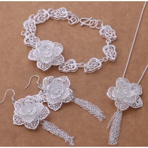 925 sterling silver Jewelry Sets Bracelet 285 + Necklace 699 + Earring 588 /aymajpta dxkamora AS374