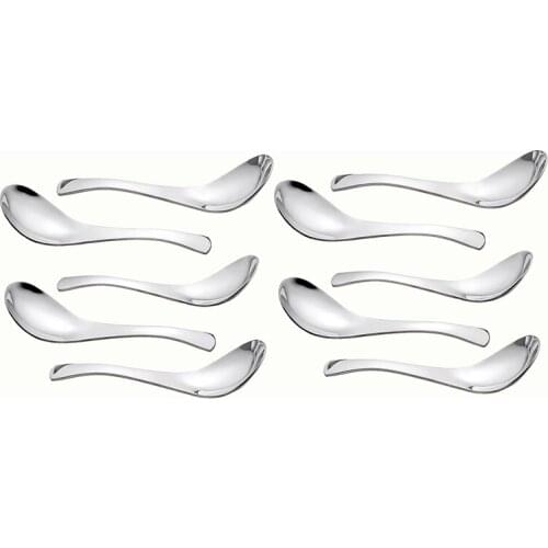 Soup Spoons,10 Pack Stainless Steel Teaspoons,Spoons for Soup, Rice, Tea, Milk, Coffee, Dessert