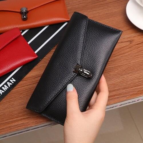 MJ Genuine Leather Women Wallets Fashion Female Clutch Purse Real Cow Leather Card Holder Wallet Coin Pocket Lady Purses