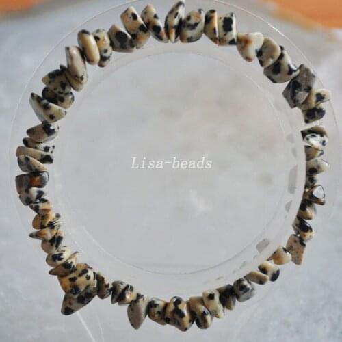 Fashion Jewelry Gift Bangle For Women Natural Dot Jaspers Stone Chip Beads Cord Stretch Bracelet 8" 1Pcs H1424