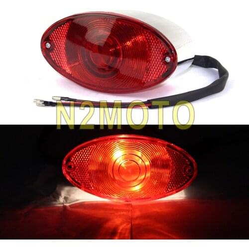 Motorcycle 12V Cat Eye Taillight Lucas Tail Brake Light for Harley Touring Road King Glide Cafe Racer