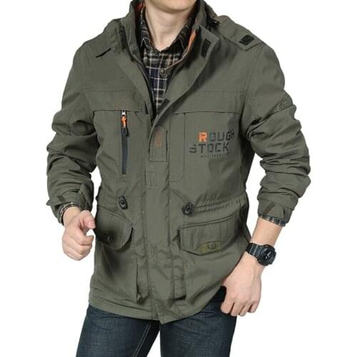 Jacket Men 2018 New Fashion Brand Mens Coats Business Casual Plus Size 4XL Hooded Multi-Pocket Jacket