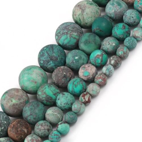 Natural Beads Matte American Turquoises Howlite Round Stone Beads for Jewelry Making DIY Bracelet Accessories 15'' 4/6/8/10mm