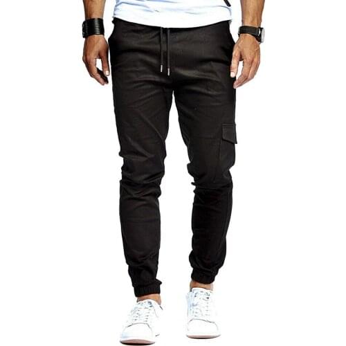 2020 New High Quality Mens Fitness Cargo Pencil Pants Outdoor Casual Sweatpants Drawstring Pants Trousers