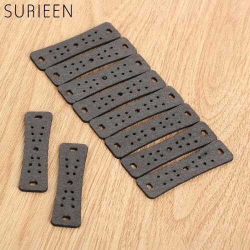 Hunting 10Pcs Microfiber Leather Slingshots Pouches Multi-Hole Outdoor Shooting Sling Shots Catapults Replacement 70mmX17mmX20mm