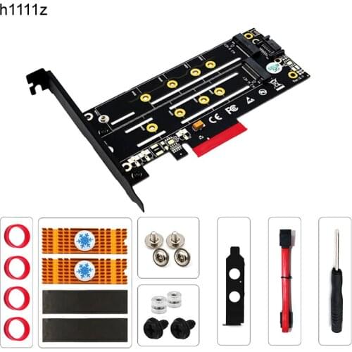 Riser PCIE to M2 Adapter NVME SATA M.2 SSD PCIE Adapter NVME SSD to PCI-E 3.0 X4 SATA M.2 SSD to SATA Expansion Cards Riser Card
