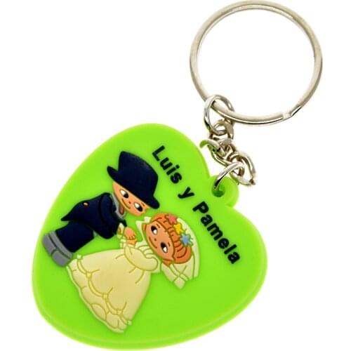 OBH Personalizded Design 3D Soft PVC Keychain for Wedding Party