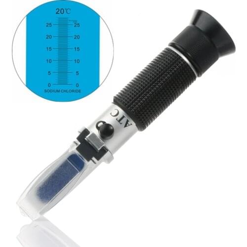 0-28% Salinity Refractometer For Salt In Brine Food Salinity Tester ATC Sodium Chloride Content Meter Portable Refractomets