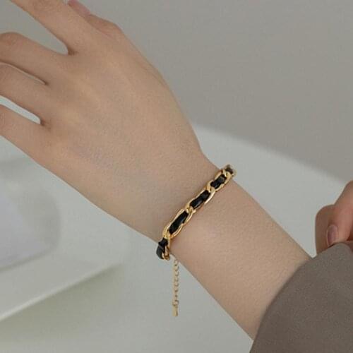 Adjustable Retro Metal Wrap Bracelets Faux Leather Women Braided Bracelet Fashion Jewelry Anniversary Accessories